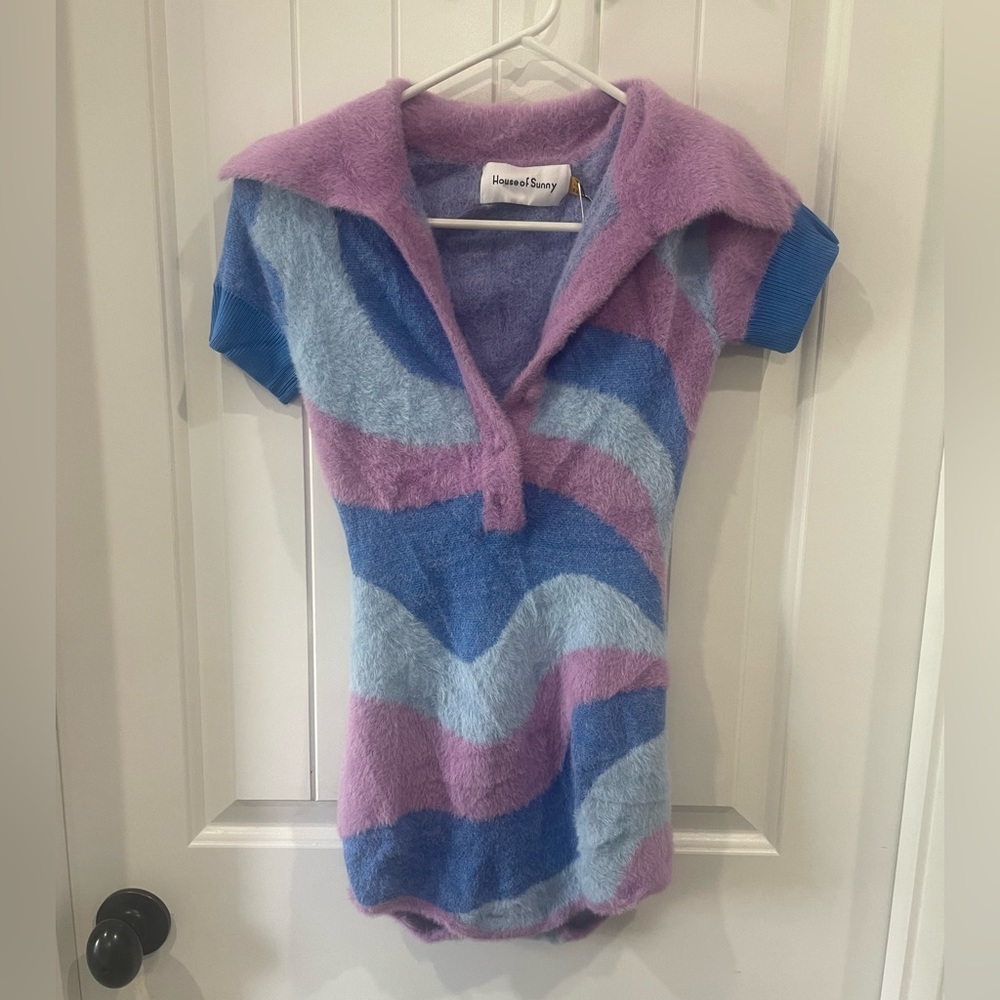 Urban Outfitters House Of Sunny Good Vibrations Body Fuzzy Romper Size 6 (M) NWT